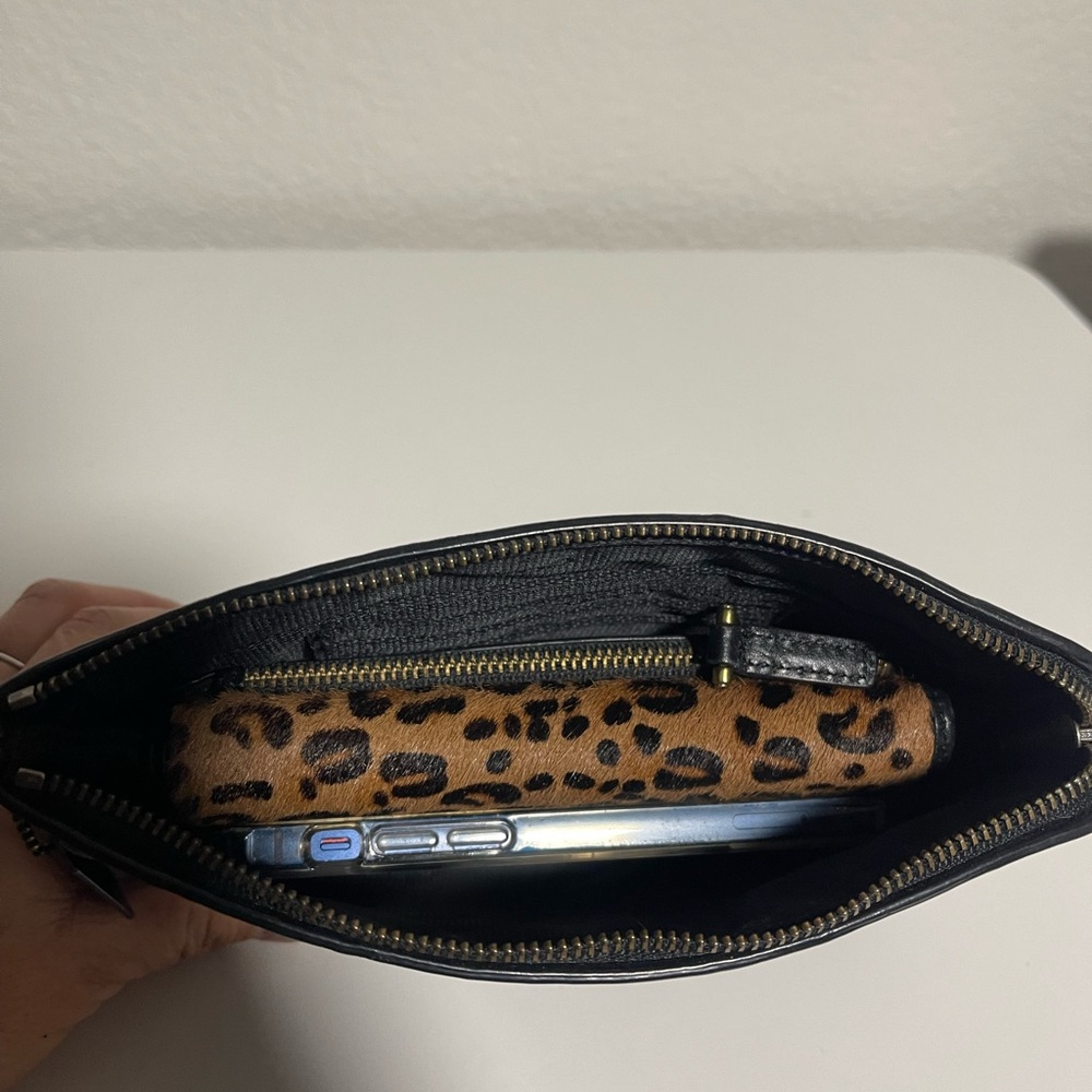 Coach Black Leather Studded Pouch - Picture 7 of 8